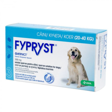 Fypryst L – Pipete Antiparazitare pentru Câini 20–40 kg (3 bucăți, Krka Vet)